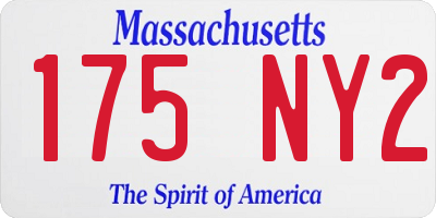 MA license plate 175NY2