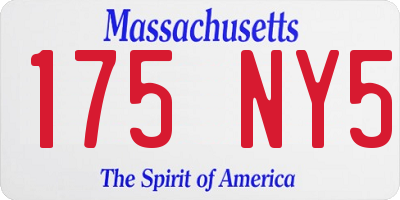 MA license plate 175NY5