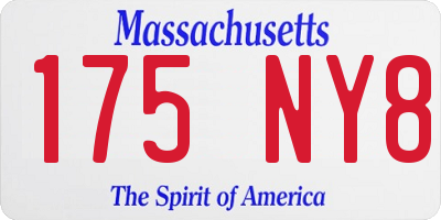 MA license plate 175NY8