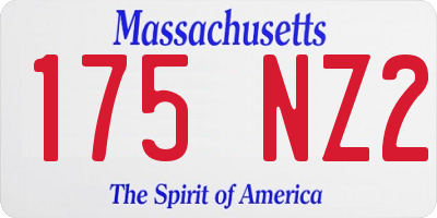 MA license plate 175NZ2