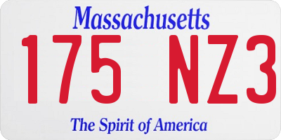 MA license plate 175NZ3