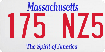 MA license plate 175NZ5