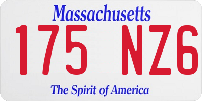 MA license plate 175NZ6