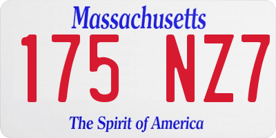 MA license plate 175NZ7