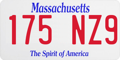MA license plate 175NZ9