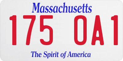 MA license plate 175OA1