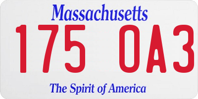 MA license plate 175OA3