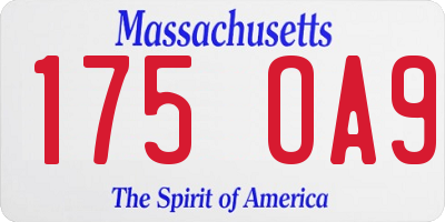 MA license plate 175OA9