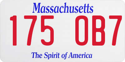 MA license plate 175OB7
