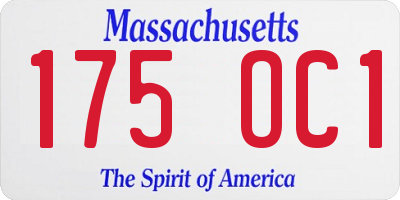 MA license plate 175OC1