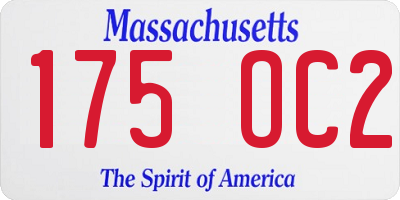 MA license plate 175OC2