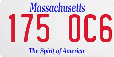 MA license plate 175OC6
