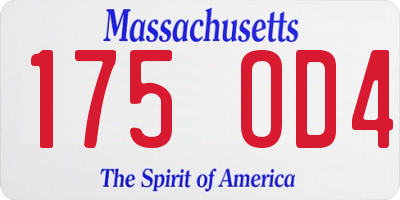 MA license plate 175OD4