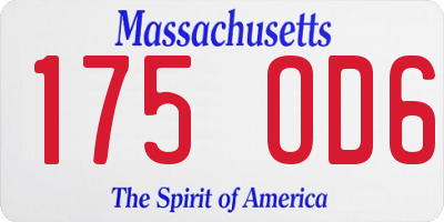 MA license plate 175OD6
