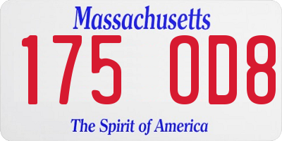 MA license plate 175OD8