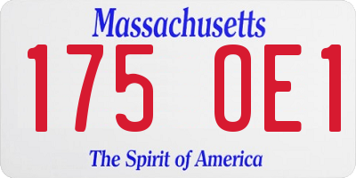 MA license plate 175OE1