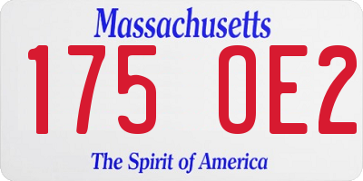 MA license plate 175OE2