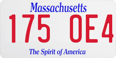 MA license plate 175OE4