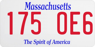 MA license plate 175OE6