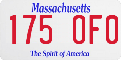 MA license plate 175OF0