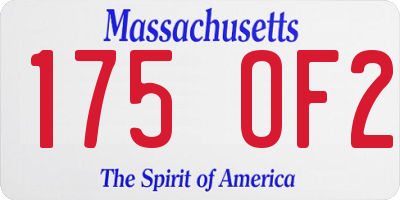 MA license plate 175OF2