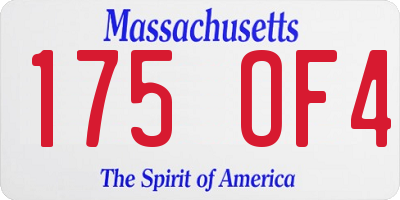 MA license plate 175OF4