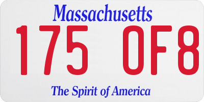 MA license plate 175OF8
