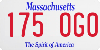 MA license plate 175OG0