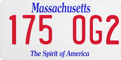 MA license plate 175OG2