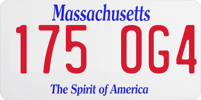 MA license plate 175OG4