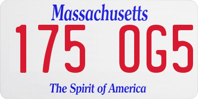 MA license plate 175OG5