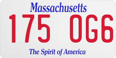 MA license plate 175OG6