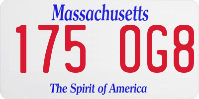 MA license plate 175OG8