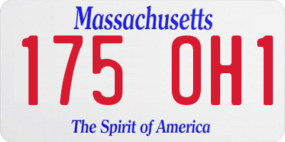 MA license plate 175OH1