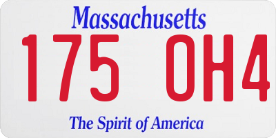 MA license plate 175OH4