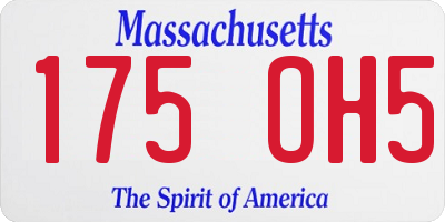 MA license plate 175OH5