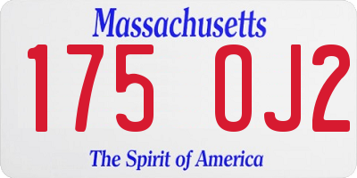 MA license plate 175OJ2