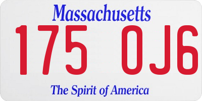 MA license plate 175OJ6