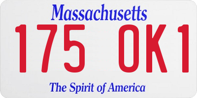 MA license plate 175OK1