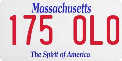 MA license plate 175OL0