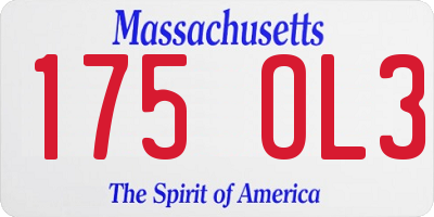 MA license plate 175OL3