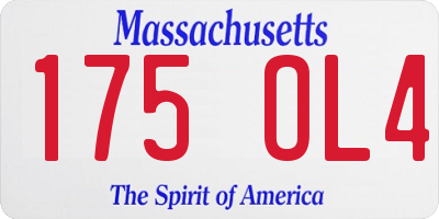 MA license plate 175OL4