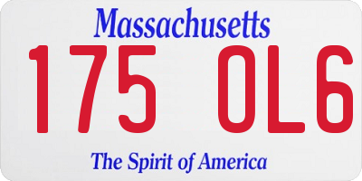 MA license plate 175OL6
