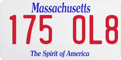 MA license plate 175OL8