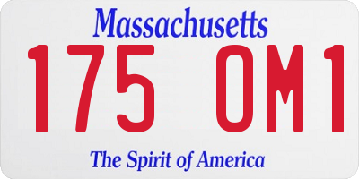 MA license plate 175OM1