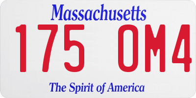 MA license plate 175OM4