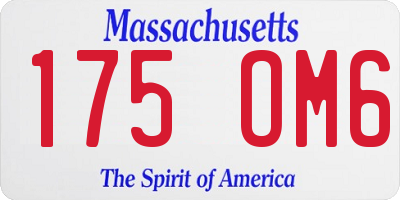 MA license plate 175OM6