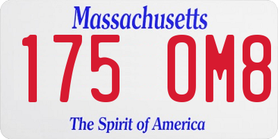 MA license plate 175OM8