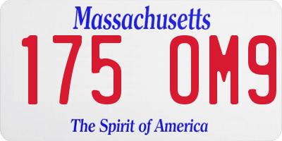 MA license plate 175OM9