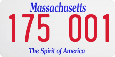 MA license plate 175OO1